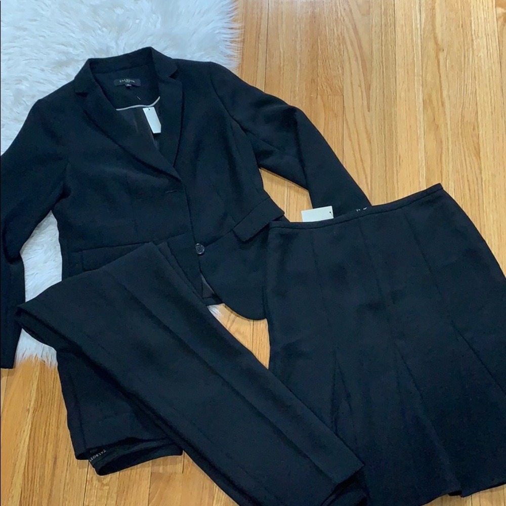 3piece career office suit Blazer Skirt Pants sz 8p